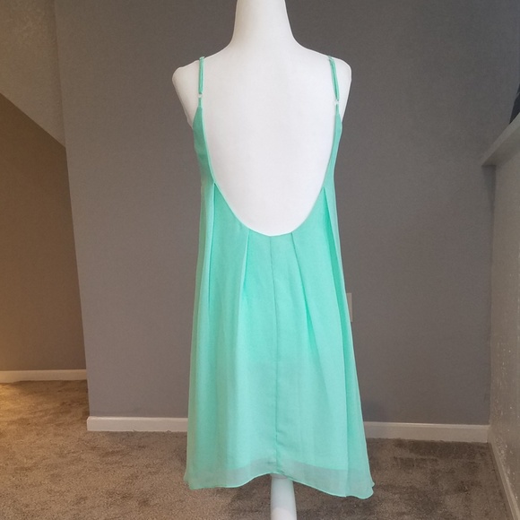 BCBGENERATION Aqua Sheer Overlay Backless Dress - Picture 3 of 7